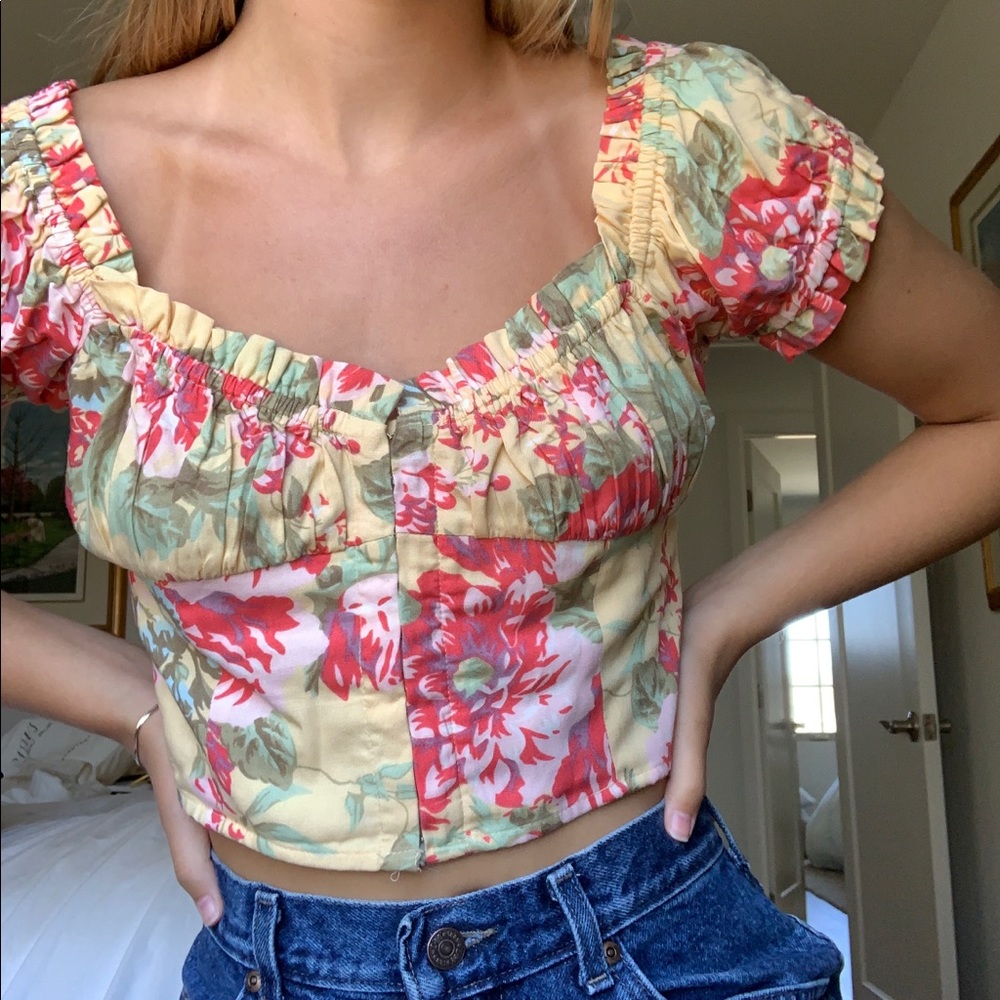 Urban Outfitters Floral Bustier Top